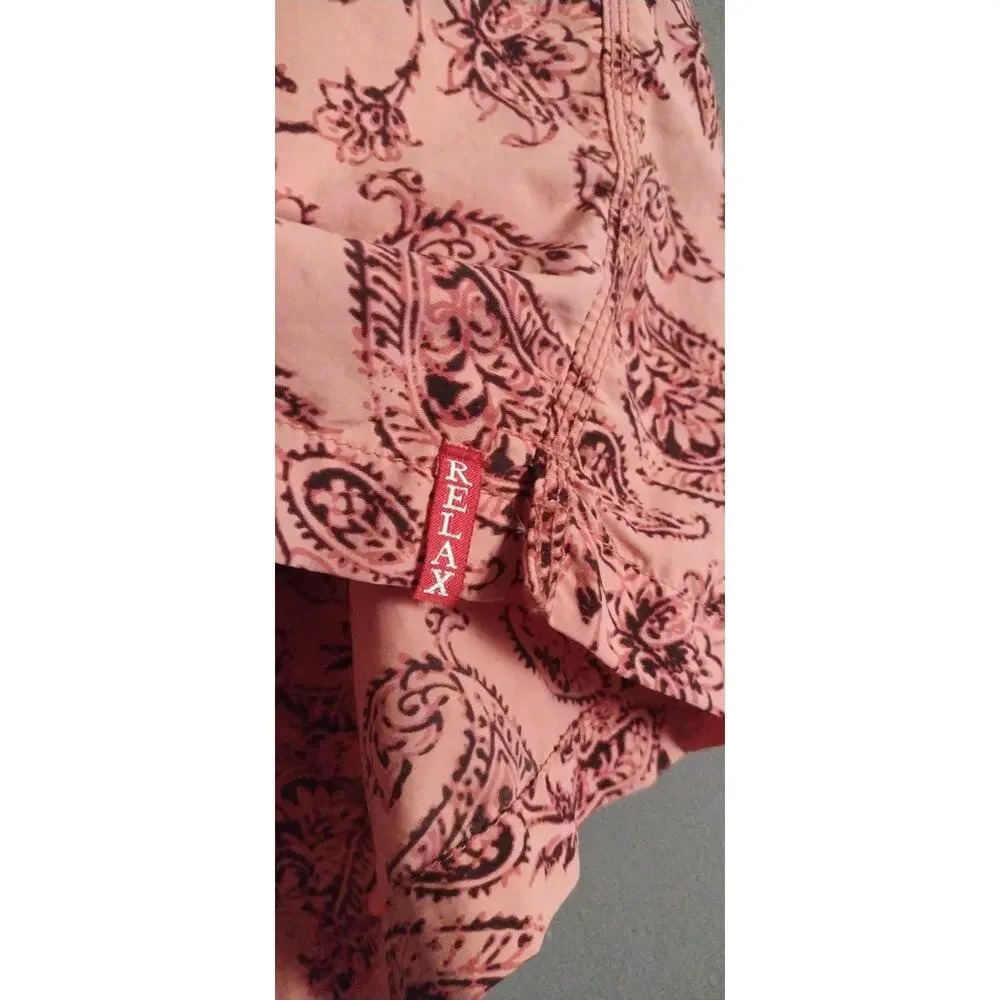 Tommy Bahama Relax Swim Trunks Mens XL Pink Paisley Tropical Resort Summer Vacay